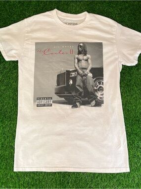 Lil Wayne The Carter II Rap Music Hip-Hop Album Cover White T-Shirt Mens Small